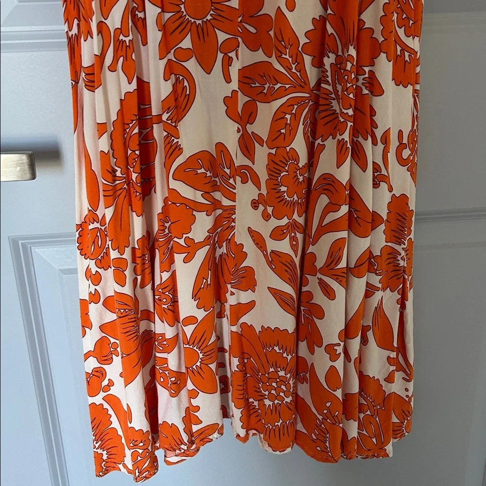 Vince Camuto Orange and White Floral Maxi Dress - Picture 3 of 5